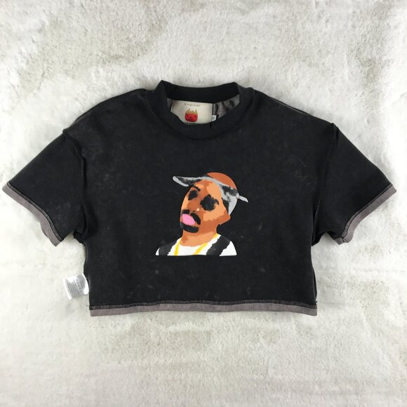 Reversible Cropped T-shirt TUPAC - Picture 2 of 8